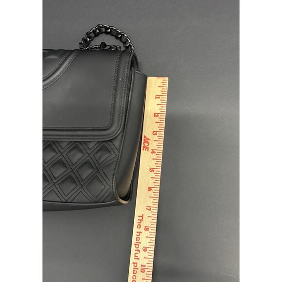 Tory Burch Fleming Matte Shoulder Bag - Black - Picture 15 of 16